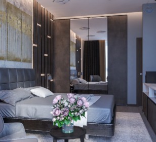 КД-340: одноэтажный каркасный дом с двускатной кровлей и террасой