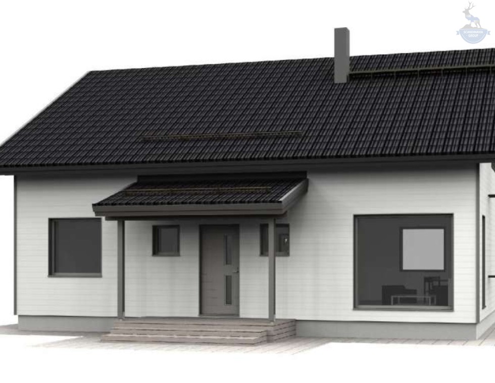 КД-360: одноэтажный каркасный дом с мансардой