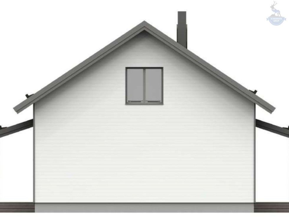 КД-360: одноэтажный каркасный дом с мансардой