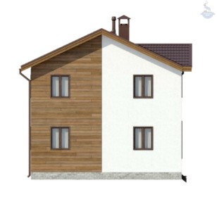 КД-40: двухэтажный каркасный дом с балконом и террасой