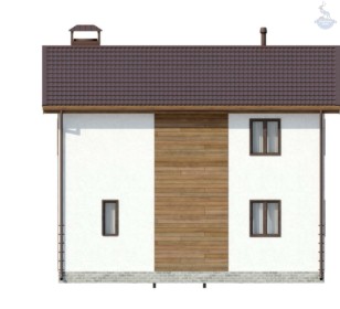 КД-40: двухэтажный каркасный дом с балконом и террасой