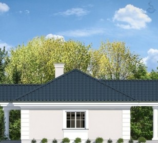 КД-420: каркасный дом с террасой и панорамным остеклением