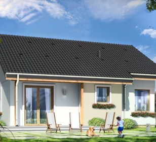 КД-430: одноэтажный каркасный дом 10х10