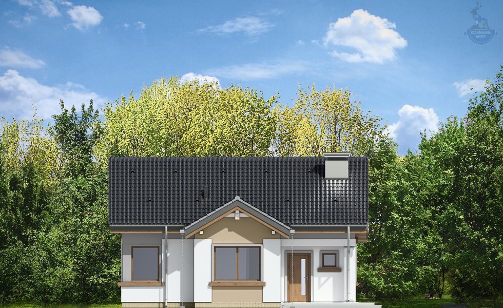 КД-430: одноэтажный каркасный дом 10х10