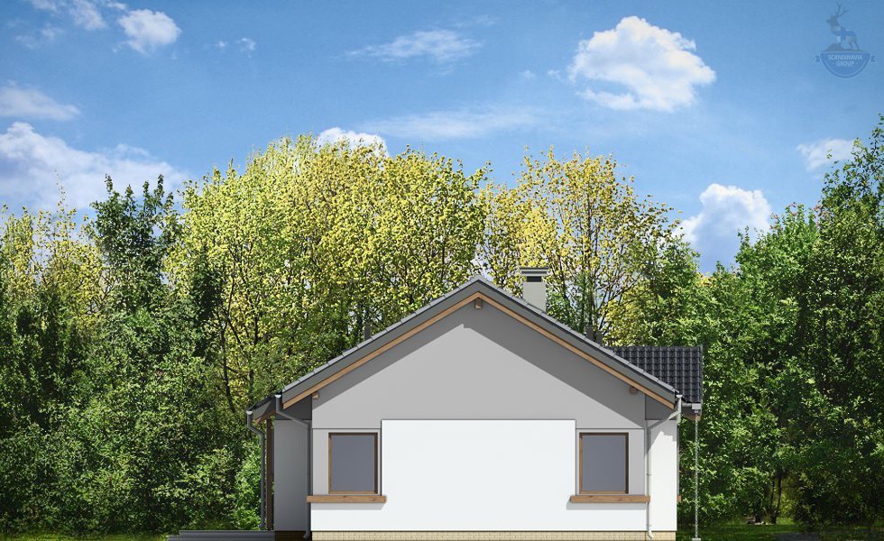 КД-430: одноэтажный каркасный дом 10х10