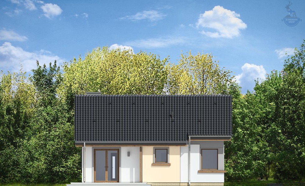 КД-430: одноэтажный каркасный дом 10х10