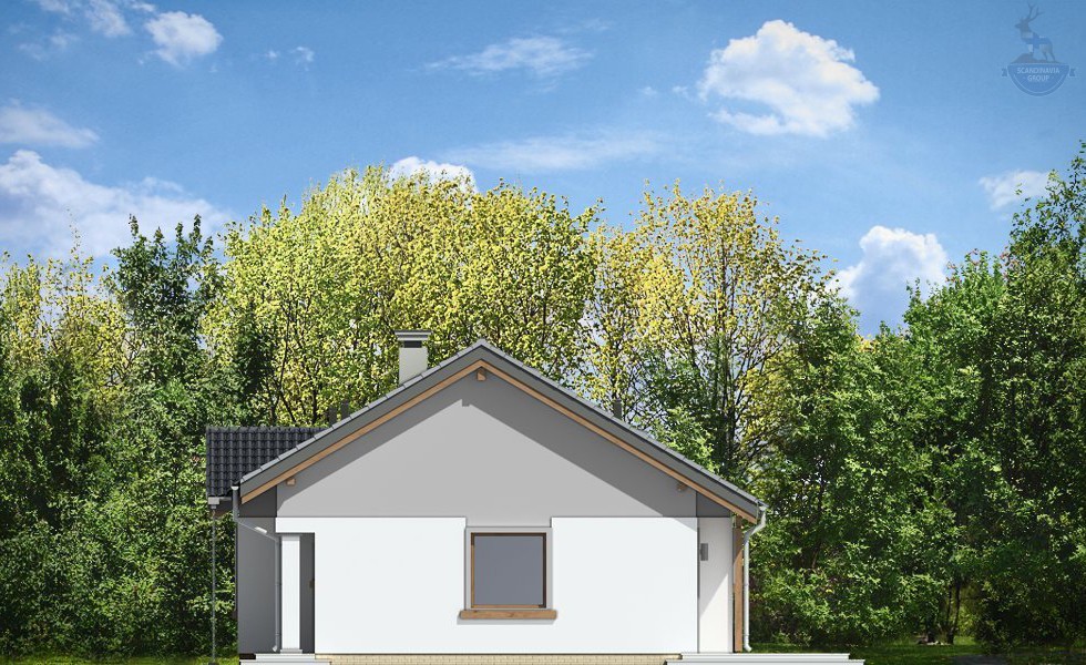 КД-430: одноэтажный каркасный дом 10х10