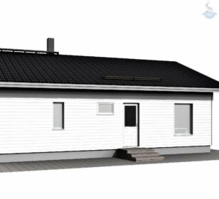 КД-560: одноэтажный каркасный дом с котельной