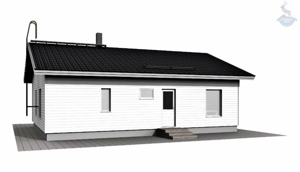 КД-560: одноэтажный каркасный дом с котельной