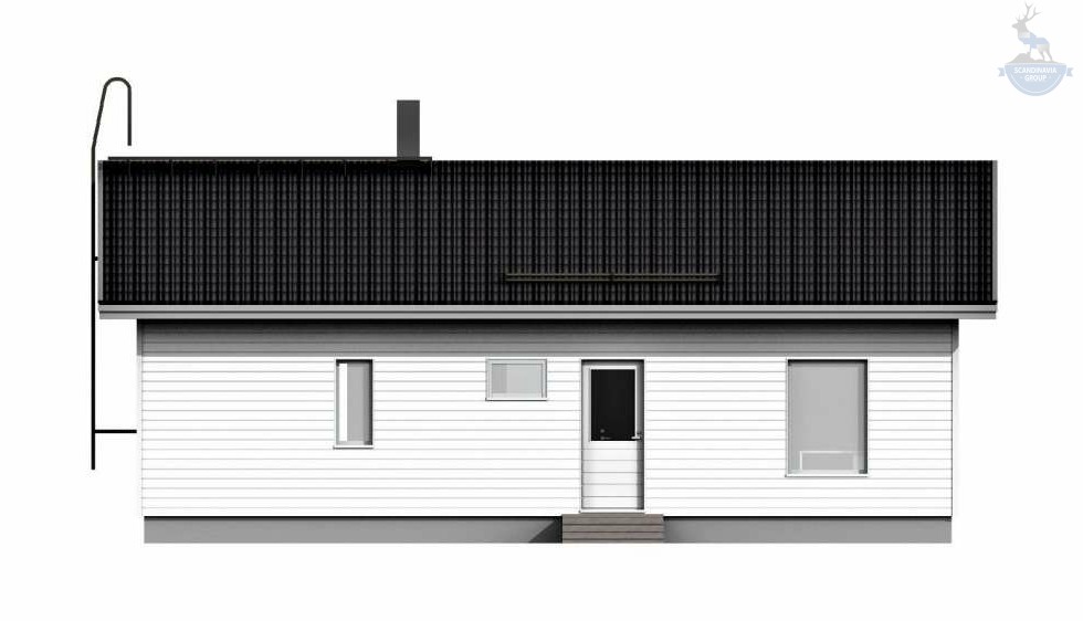 КД-560: одноэтажный каркасный дом с котельной