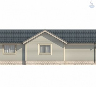 КД-680: одноэтажный каркасный дом с крыльцом и верандой