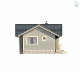 КД-680: одноэтажный каркасный дом с крыльцом и верандой