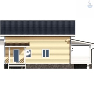 КД-700: двухэтажный каркасный дом с крыльцом и террасой