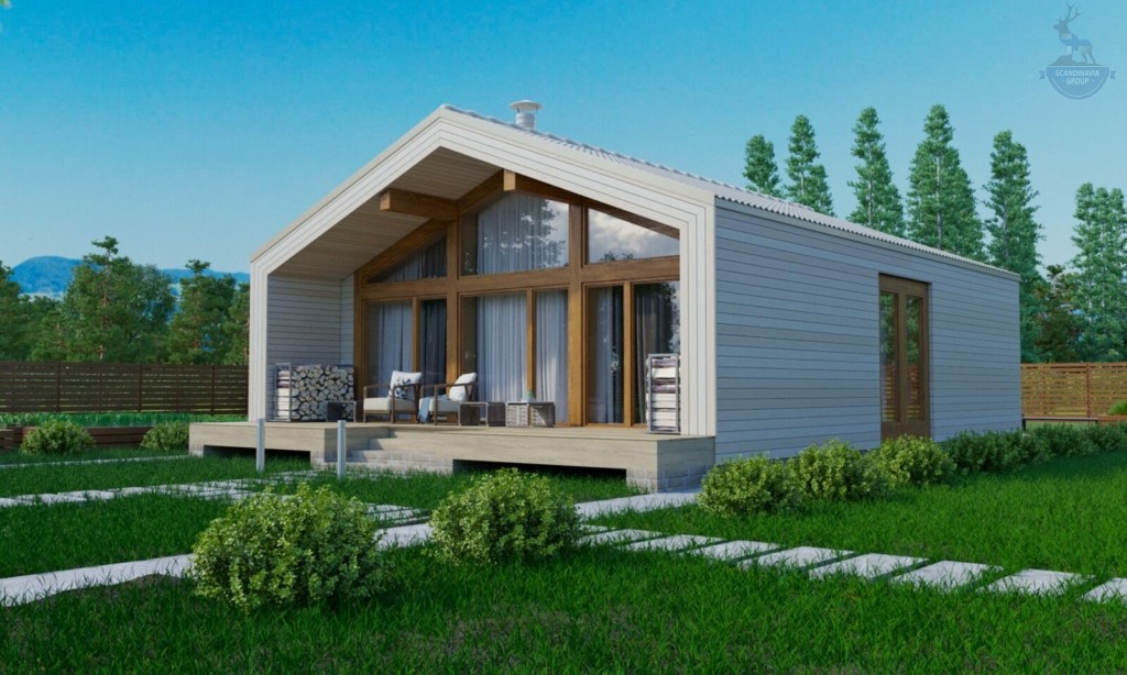 Каркасные дома с двускатной крышей