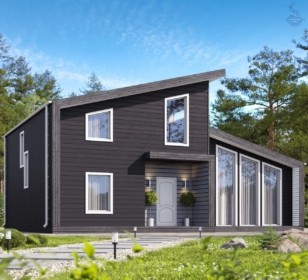 КД-780: двухэтажный каркасный дом с сауной