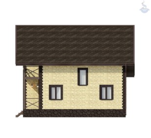 КД-80: двухэтажный каркасный дом с 2-мя террасами и балконом