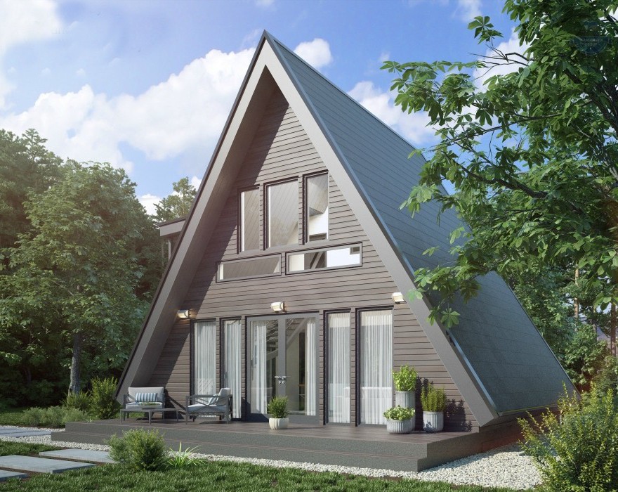 КД-880: каркасный дом-шалаш