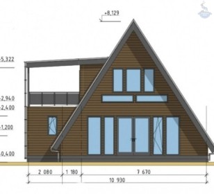 КД-880: каркасный дом-шалаш