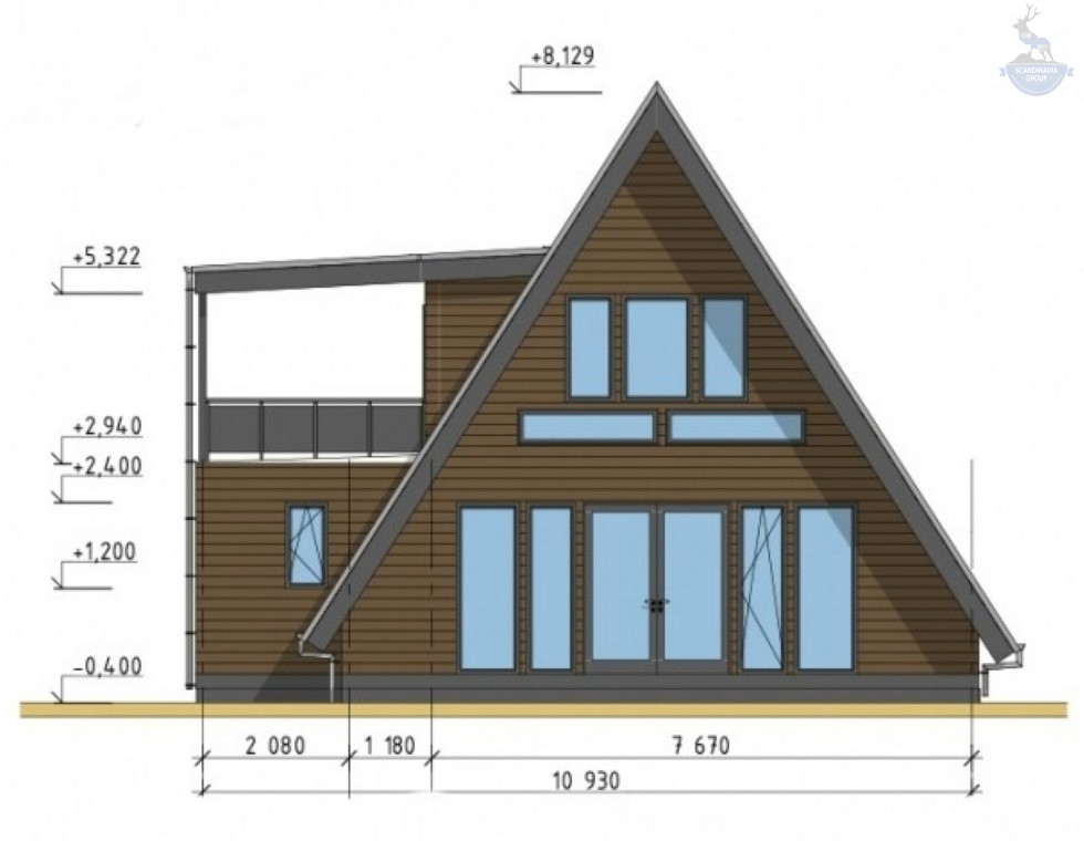 КД-880: каркасный дом-шалаш