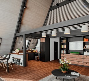 КД-880: каркасный дом-шалаш