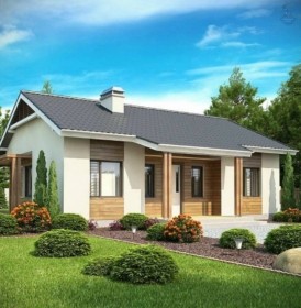 КД-960: каркасный дом с крыльцом и террасой