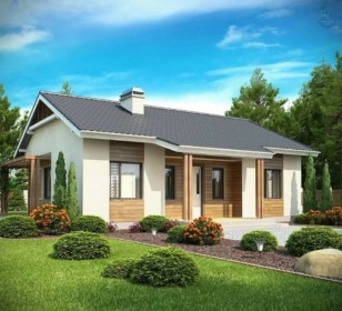 КД-960: каркасный дом с крыльцом и террасой