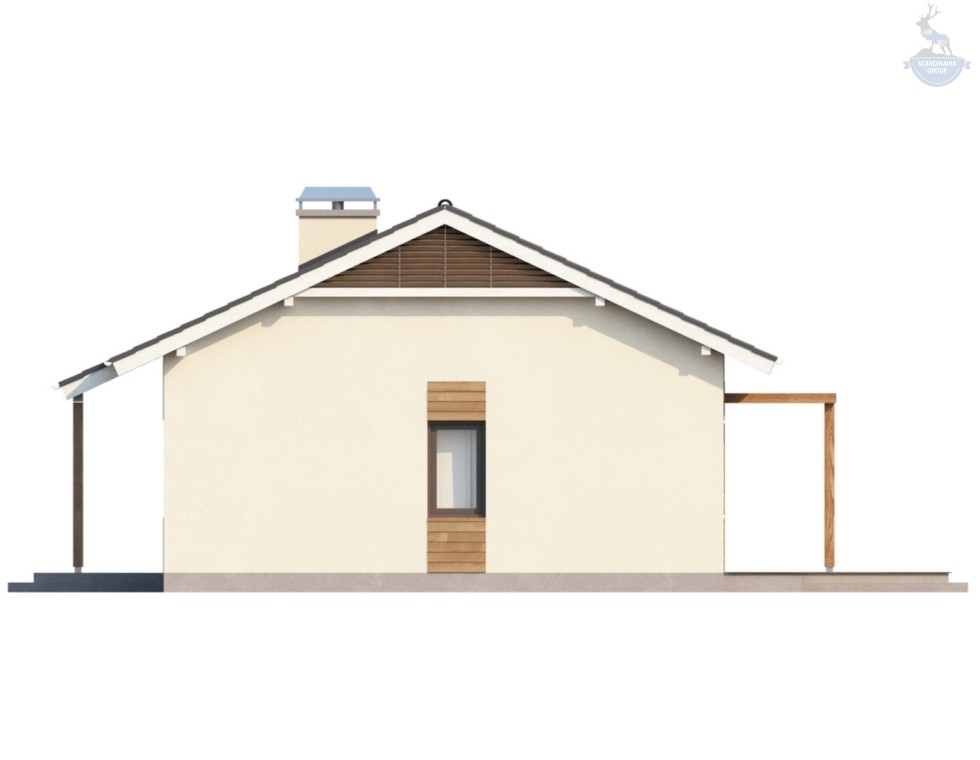 КД-960: каркасный дом с крыльцом и террасой