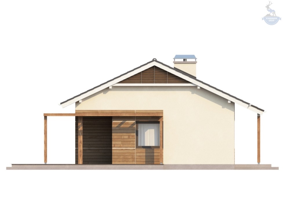 КД-960: каркасный дом с крыльцом и террасой