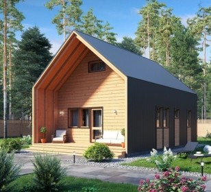 КД-970: каркасный дом с мансардой и вторым светом