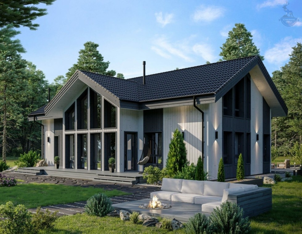 КД-1050: двухэтажный каркасный дом