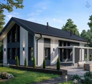 КД-1050: двухэтажный каркасный дом