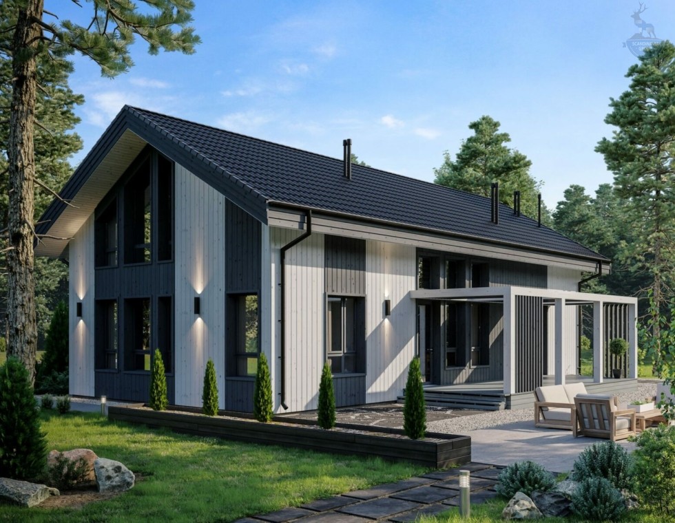 КД-1050: двухэтажный каркасный дом