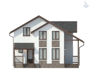 КД-110: двухэтажный каркасный дом с двумя входами