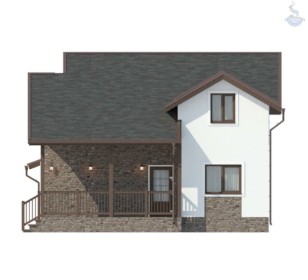 КД-110: двухэтажный каркасный дом с двумя входами