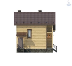 КД-120: двухэтажный каркасный дом с крыльцом, балконом и террасой