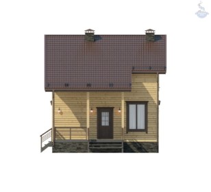 КД-120: двухэтажный каркасный дом с крыльцом, балконом и террасой
