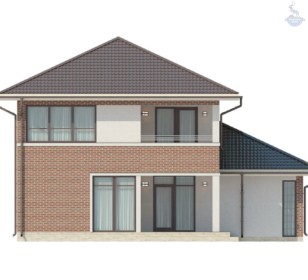 КД-130: двухэтажный каркасный дом с балконом и гаражом