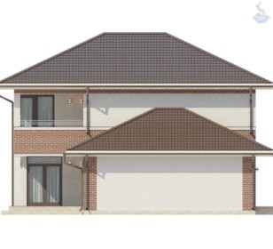 КД-130: двухэтажный каркасный дом с балконом и гаражом