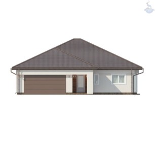 КД-140: одноэтажный каркасный дом с гаражом