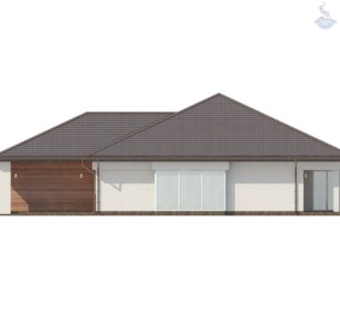 КД-140: одноэтажный каркасный дом с гаражом