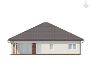 КД-140: одноэтажный каркасный дом с гаражом