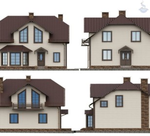 КД-160: двухэтажный дом с эркером