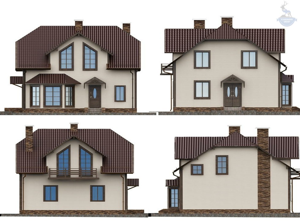 КД-160: двухэтажный дом с эркером