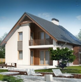 КД-210: двухэтажный каркасный дом с мансардой