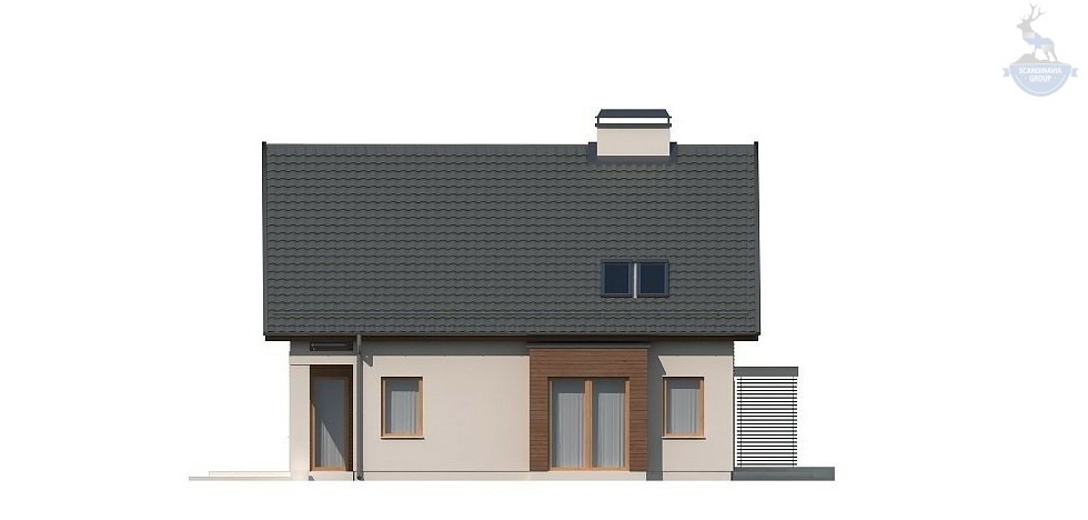 КД-210: двухэтажный каркасный дом с мансардой