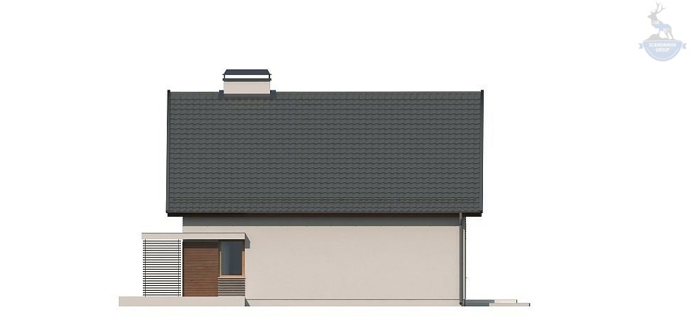 КД-210: двухэтажный каркасный дом с мансардой