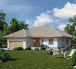 КД-310: каркасный дом с двумя антресолями