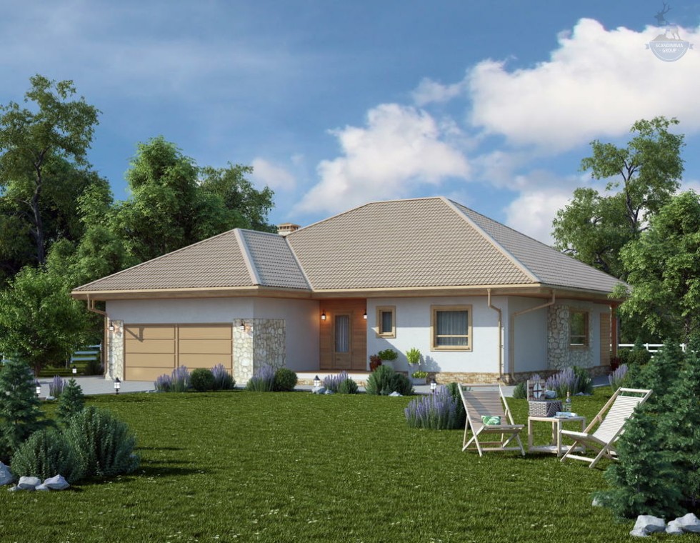 КД-310: каркасный дом с двумя антресолями