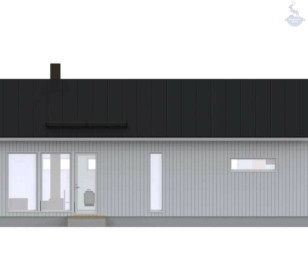 КД-330: одноэтажный каркасный дом с террасой