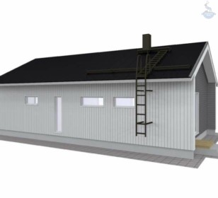 КД-330: одноэтажный каркасный дом с террасой